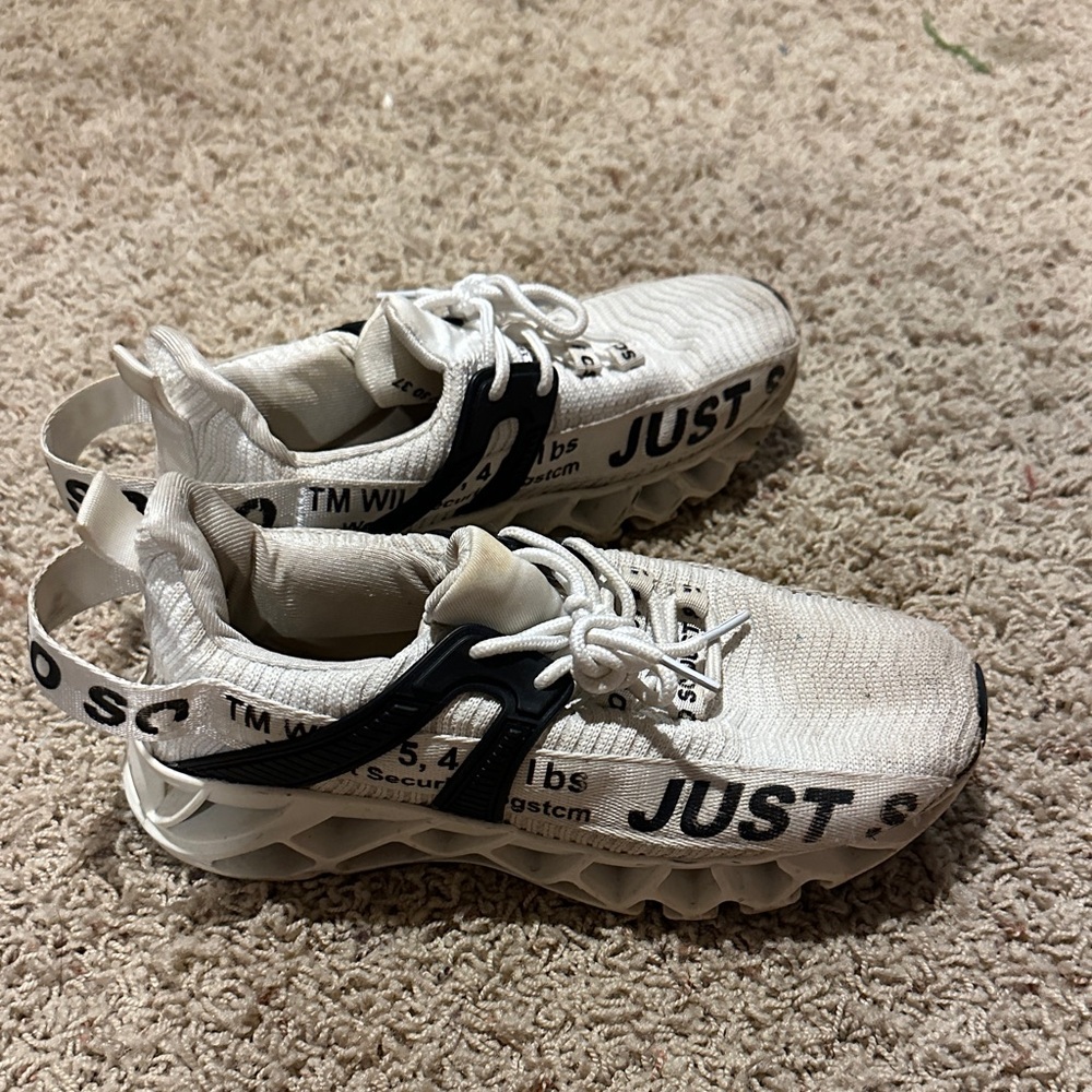 Kids White and Black Sneakers